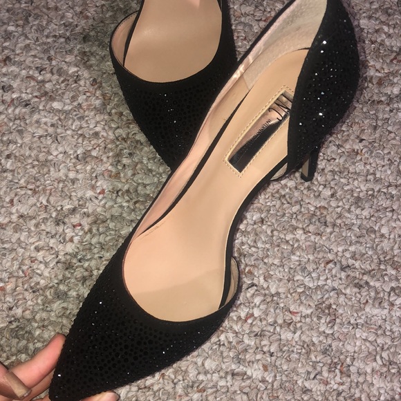 Women’s black heels with rhinestones all over shoe - Picture 3 of 7